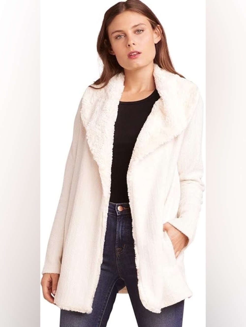 BB Dakota Cream Faux Fur Jacket